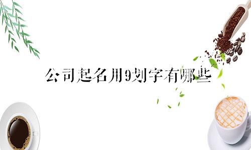公司起名用9划字有哪些