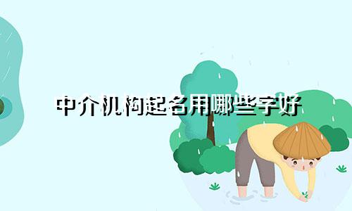 中介机构起名用哪些字好