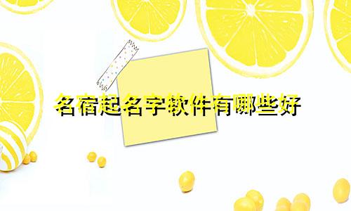 名宿起名字软件有哪些好