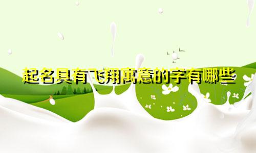 起名具有飞翔寓意的字有哪些