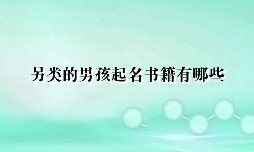 另类的男孩起名书籍有哪些