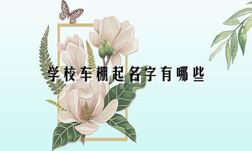 学校车棚起名字有哪些
