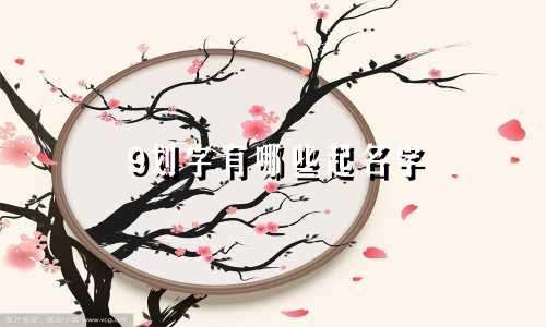 9划字有哪些起名字
