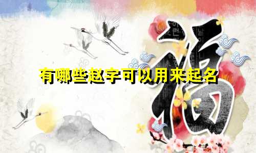 有哪些赵字可以用来起名