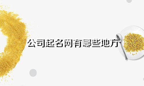 公司起名网有哪些地方