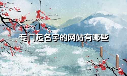 专门起名字的网站有哪些