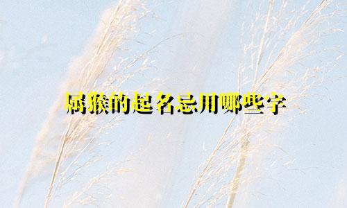 属猴的起名忌用哪些字