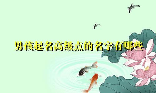 男孩起名高级点的名字有哪些