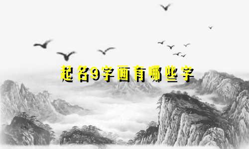 起名9字画有哪些字
