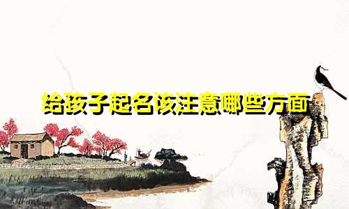 给孩子起名该注意哪些方面
