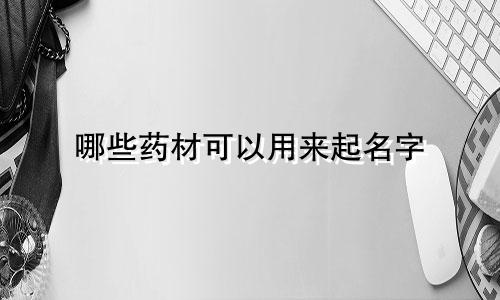 哪些药材可以用来起名字