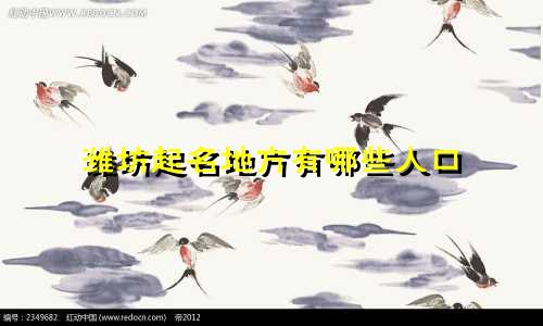 潍坊起名地方有哪些人口