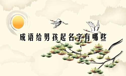 成语给男孩起名字有哪些
