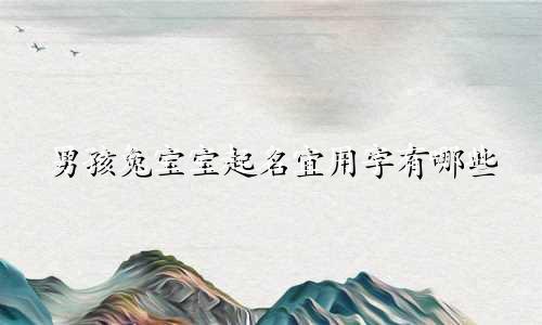 男孩兔宝宝起名宜用字有哪些