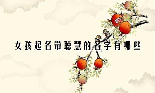 女孩起名带聪慧的名字有哪些