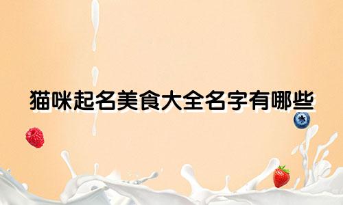 猫咪起名美食大全名字有哪些