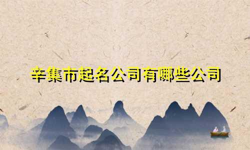 辛集市起名公司有哪些公司