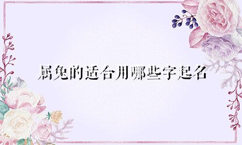 属兔的适合用哪些字起名