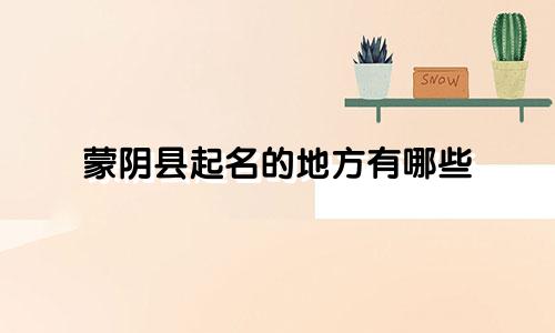 蒙阴县起名的地方有哪些