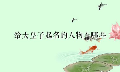 给大皇子起名的人物有哪些