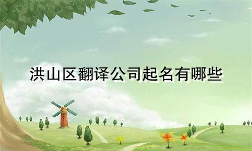 洪山区翻译公司起名有哪些