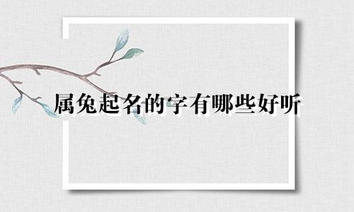 属兔起名的字有哪些好听