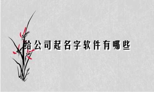 给公司起名字软件有哪些