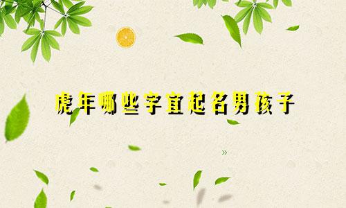 虎年哪些字宜起名男孩子