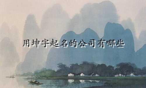 用坤字起名的公司有哪些