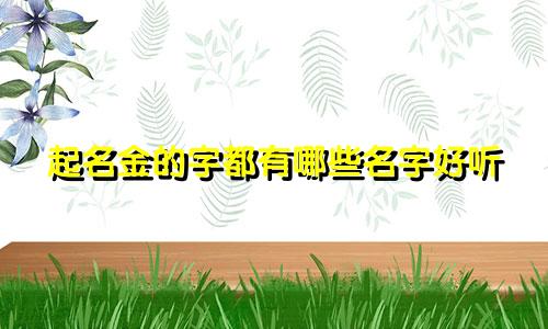 起名金的字都有哪些名字好听