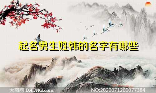 起名男生姓韩的名字有哪些