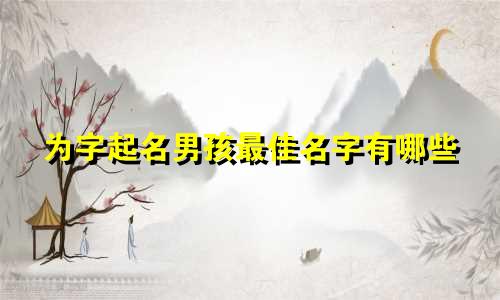 为字起名男孩最佳名字有哪些