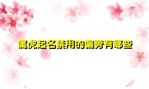 属虎起名禁用的偏旁有哪些