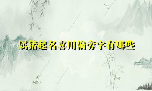 属猪起名喜用偏旁字有哪些