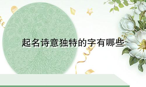 起名诗意独特的字有哪些