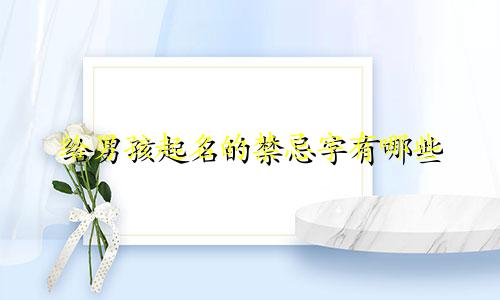 给男孩起名的禁忌字有哪些