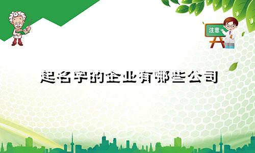 起名字的企业有哪些公司