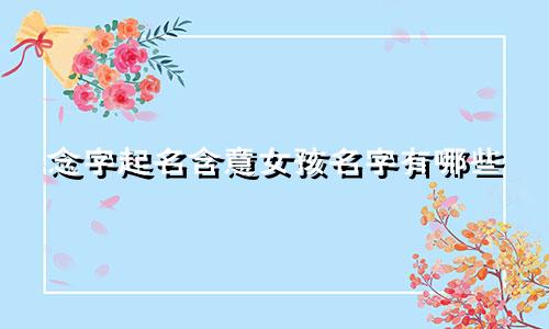 念字起名含意女孩名字有哪些