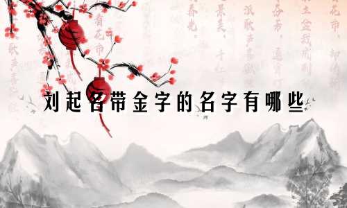 刘起名带金字的名字有哪些