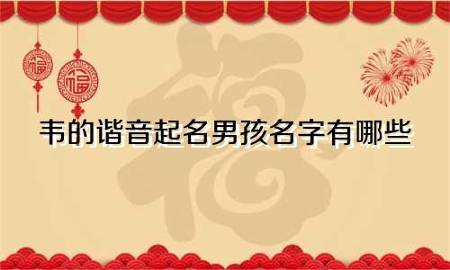 韦的谐音起名男孩名字有哪些