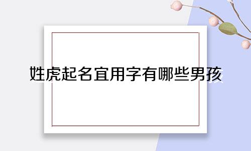 姓虎起名宜用字有哪些男孩