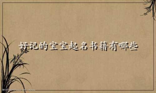 好记的宝宝起名书籍有哪些