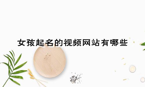 女孩起名的视频网站有哪些