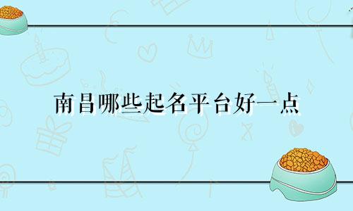 南昌哪些起名平台好一点