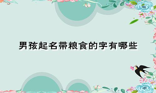 男孩起名带粮食的字有哪些