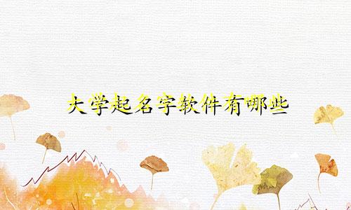 大学起名字软件有哪些