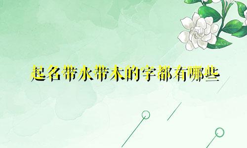起名带水带木的字都有哪些