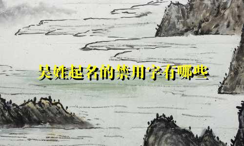 吴姓起名的禁用字有哪些