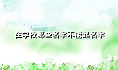 在学校哪些名字不能起名字