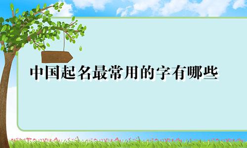 中国起名最常用的字有哪些